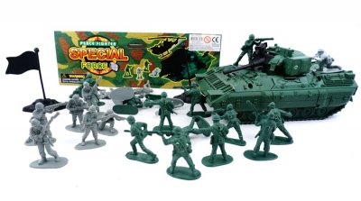 Leksaker Set 53 pcs Military Militärsats krigare Soldater Gröna & Grå + Tanks