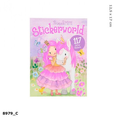 Pyssel bok Sticker World 117st Glitter Stickers Princess Mimi Rosa