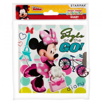 ZTR DISNEY Mimmi Minnie Pigg Diary Dagbok med lås 14x14cm Vit