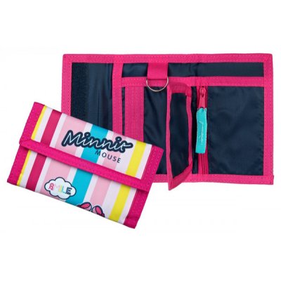 Plånbok Barn Barnplånbok Wallet 14x9 cm Disney Mimmi Mouse Rosa Randig