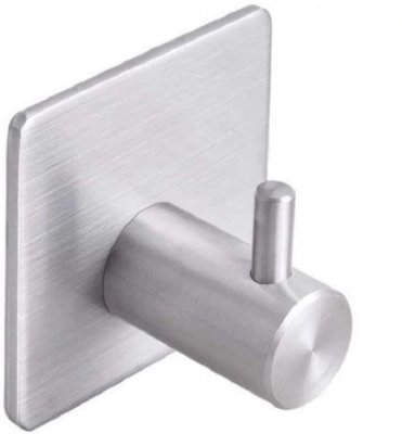 Upphängning metall Krok Krokar Självhäftande Fyrkant knopp 4,5cm Silver