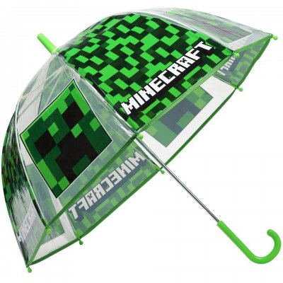 Minecraft Paraply Umbrella 70cm långt Grön Svart trans 46cm i diameter