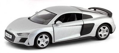 VN Cars 1:32 Bilar metall Pullback 13cm Audi R8 COUPE SILVER 70