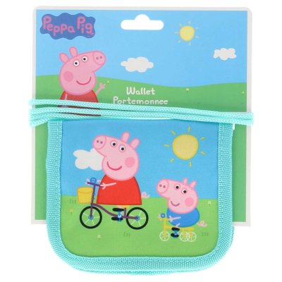 Leksaker Barn Plånbok 13x11 Peppa Pig Greta Gris Wallet Turkos Cyklar