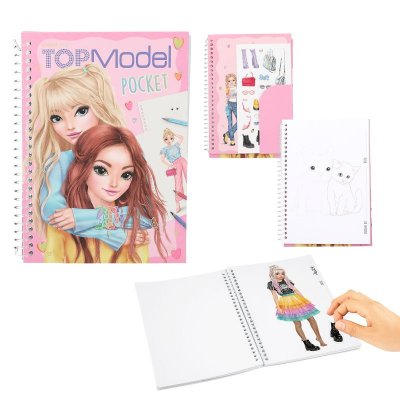 Top Model Topmodel Pysselbok Fick POCKET med stickers Louise & Lexy