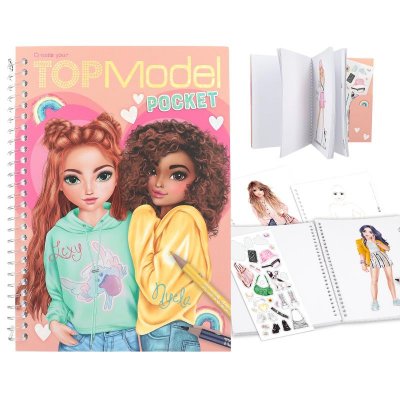 Top Model Topmodel Pysselbok Fick POCKET med stickers Lexy & Nyela