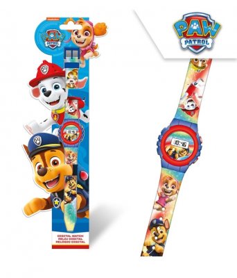 Nickelodeon Paw Patrol 19943 Klocka Barn Armbandsur Watch Chase Klocka Digital Mörkblå/röd 22cm