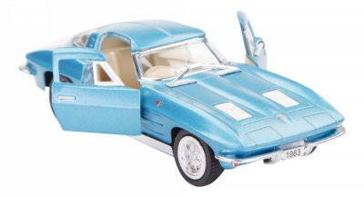 Robetoy Bilar Cars 61183 13cm metall 1:36 Corvette Sting Ray 1963 Blå
