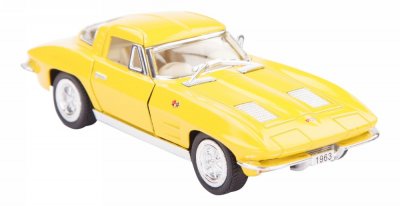 Robetoy Bilar Cars 61183 13cm metall 1:36 Corvette Sting Ray 1963 Gul