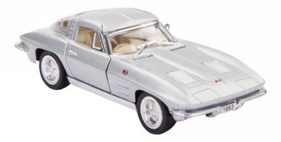 Robetoy Bilar Cars 61183 13cm metall 1:36 Corvette Sting Ray 1963 Silver
