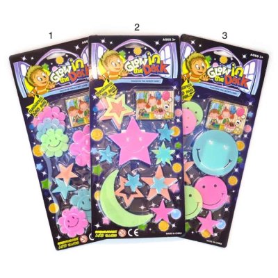 Robetoy Glow in the dark självlysande Stars Smileys 9st rest 1