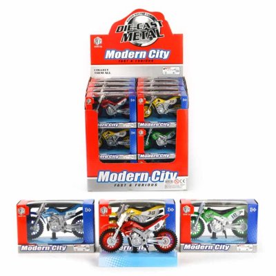 Leksaker Motorcykel CROSS MC Metall Modern City - 1st Grön 18  1:18