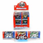 Leksaker 63254 Motorcykel CROSS MC Metall Modern City 1st GUL 38  1:18