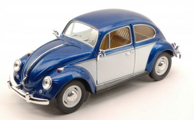 Robetoy Bilar Cars 61206 12cm metall 1:36 Volkswagen Classic Beetle Blå/vit