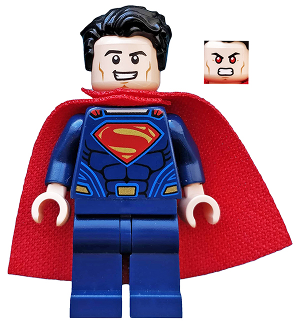 LEGO Figur Superheroes Superman Stålmannen Mörkblå Tousled Hair BL5