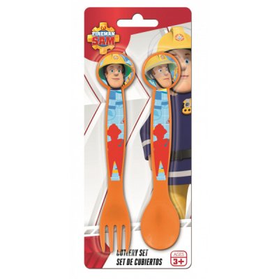 Fireman Sam Brandman Bestick Cutlery Set 84616 Sked & Gaffel Plast 16cm