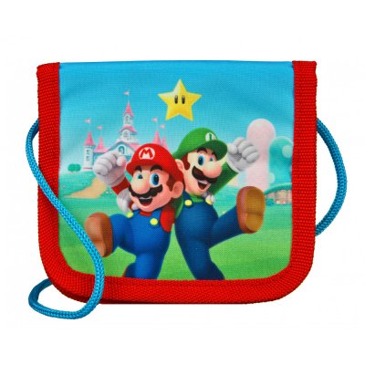 ZTR Plånbok Wallet 13x11cm Super Mario Blå/röd med rem/snöre
