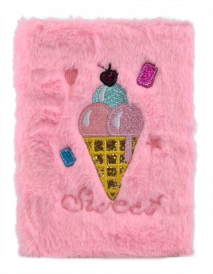 Leksaker Suntoys Notebook Anteckningsbok A5 Plush Plysch Rosa Glass