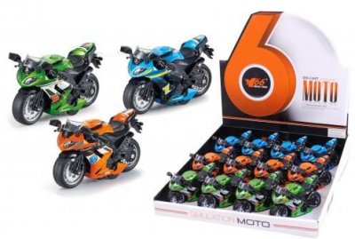 Leksaker Alrico 4046 Racing Motorcykel MC Metall Pullback 11cm