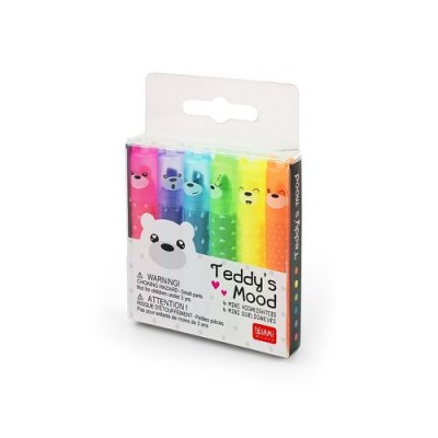 KIDEK Leksaker Pyssel Pennor Teddys Mini Highlighters 6st neon rest 11