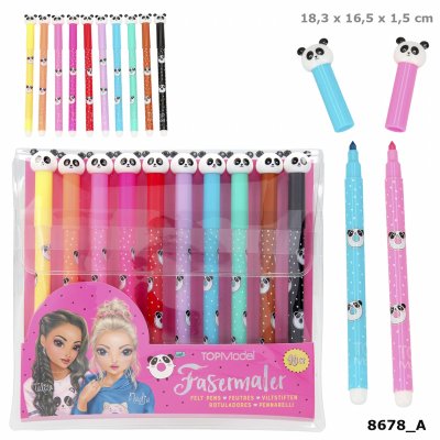 Top Model Pyssel Filtpennor Tuschpennor Candy Cake Panda 10st Färger