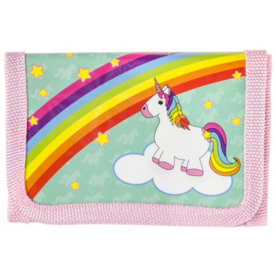 Plånbok Barn Barnplånbok Wallet 0215 Canvas Häst UNICORN Rainbow Rosa