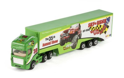 Bilar Lastbil truck med trailer Grön Skyrider 19cm