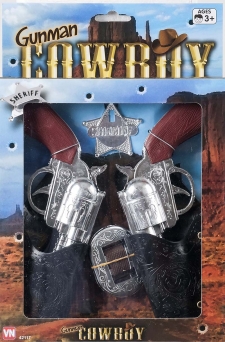 VN Leksaker Cowboy 2st Pistoler med hölster + bricka