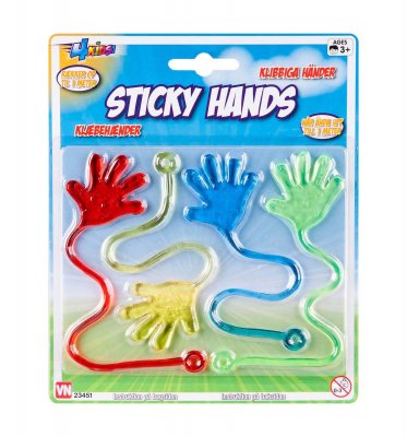 VN Leksaker Sticky 23451 Hands Klibbiga Händer 2st 4-Pack Gul Blå Grön Röd
