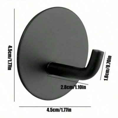 Upphängning metall Krok Krokar Självhäftande Rund 4,5cm Svart