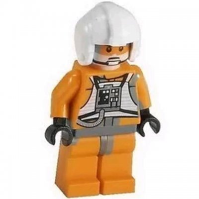 Lego Figur Star Wars Zev Senesca Pilot Vit Hjäln LF52-19
